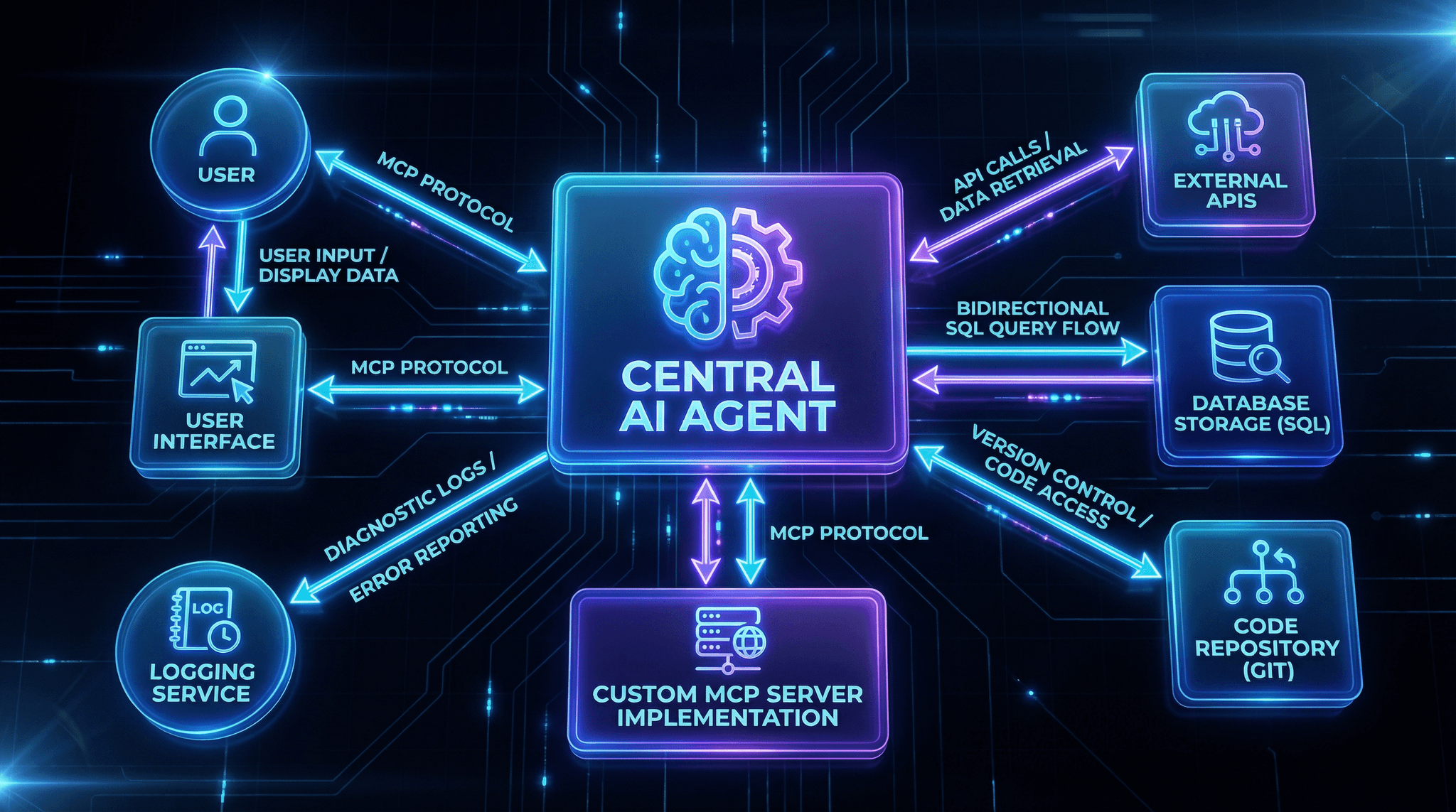 Diagram: Custom MCP Server Architecture at Pento - showing codebase and database navigation flows