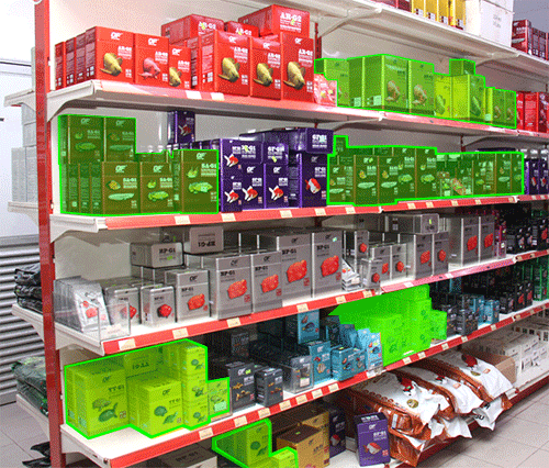 Computer Vision used to manage stock in a shelve.